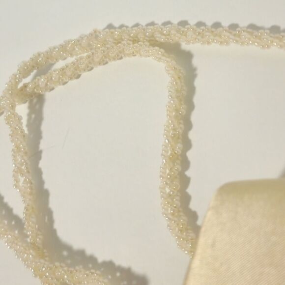 La Sera By Franchi Cream Silk Evening Clutch Bag - Picture 10 of 13